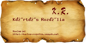 Kürtös Rozália névjegykártya
