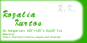 rozalia kurtos business card